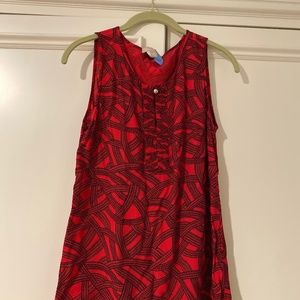 Red sleeveless top